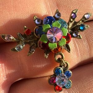 Michal Negrin colorful crystal pin brooch